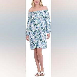 Stella Parker  Womens Off Shoulder Balloon Sleeve Midi Dress